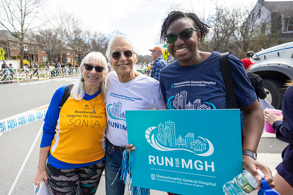 Boston Marathon runners at the Boston Marathon