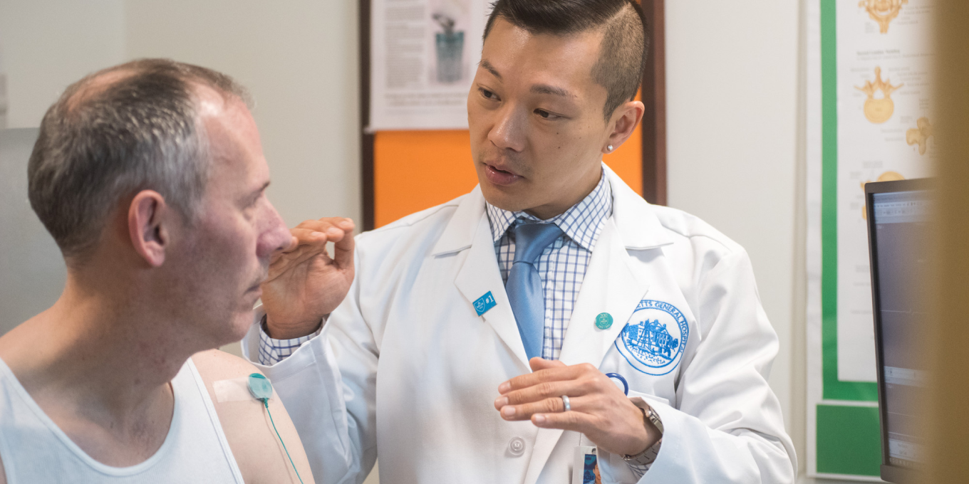 Doctor talking with patient