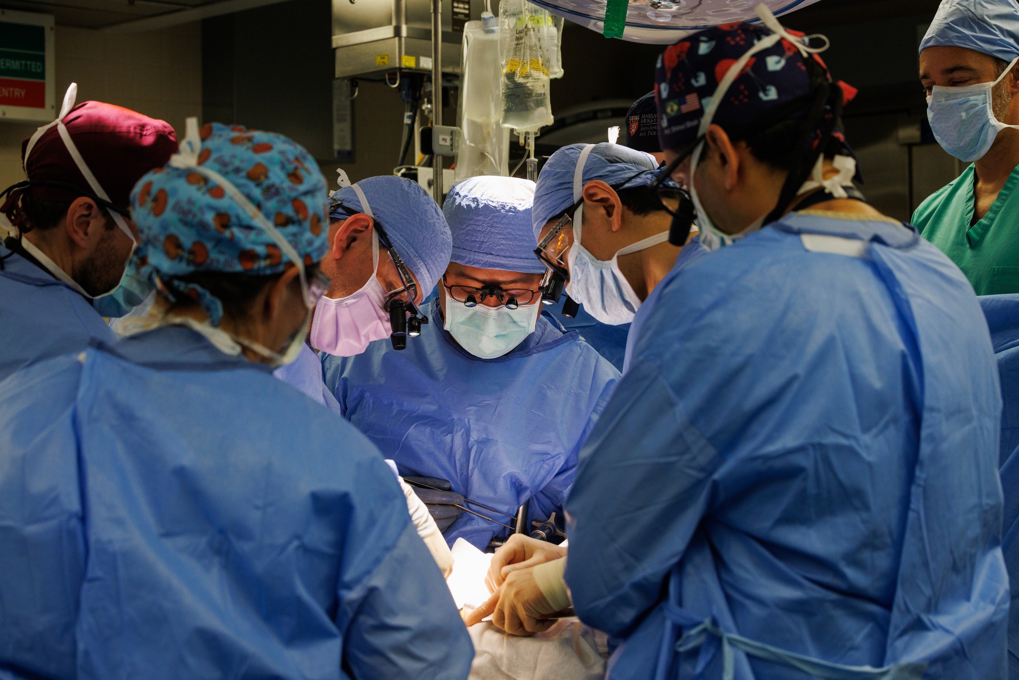 Team of surgeons at Mass General mid-surgery.