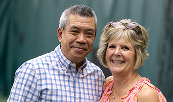 Larry Lebatique and Nancy Heffron (L--R).