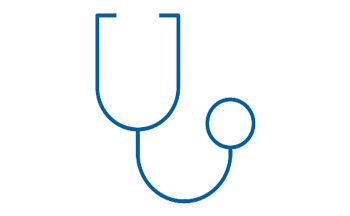 Line drawing of a stethoscope